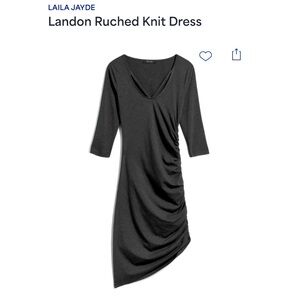 NWT🌟 Laila Jayde Landon Ruched Knit Dress Size Small Dark Grey